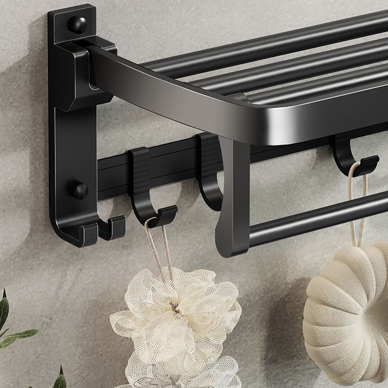 Stornfield | Contemporary bathroom accessory set with black finish and bath shelf/towel bar