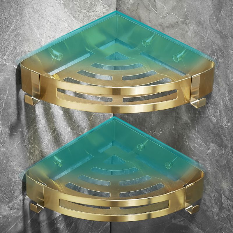 Stornfield | 3-Piece Gold/Silver Modern Bathroom Accessory Set, Bath Shelf