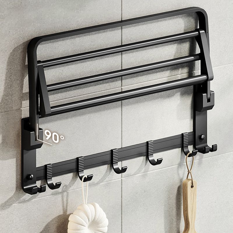 Stornfield | Contemporary bathroom accessory set with black finish and bath shelf/towel bar