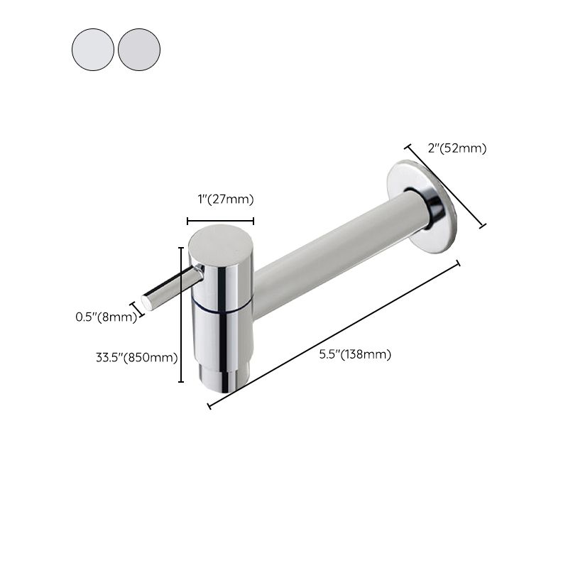 Stornfield | Contemporary Wall-Mounted Bathroom Faucet Single Hole Low Arc Solid Brass Circular Faucet