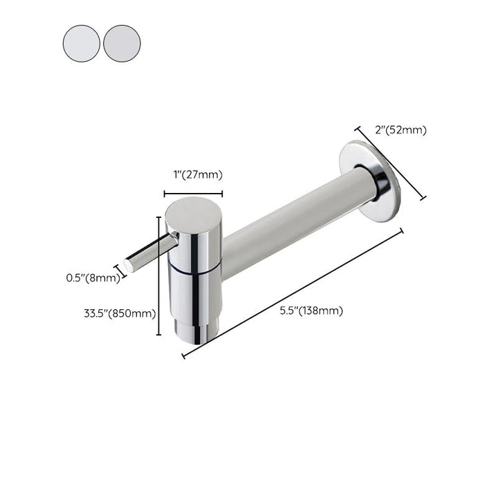 Stornfield | Contemporary Wall-Mounted Bathroom Faucet Single Hole Low Arc Solid Brass Circular Faucet