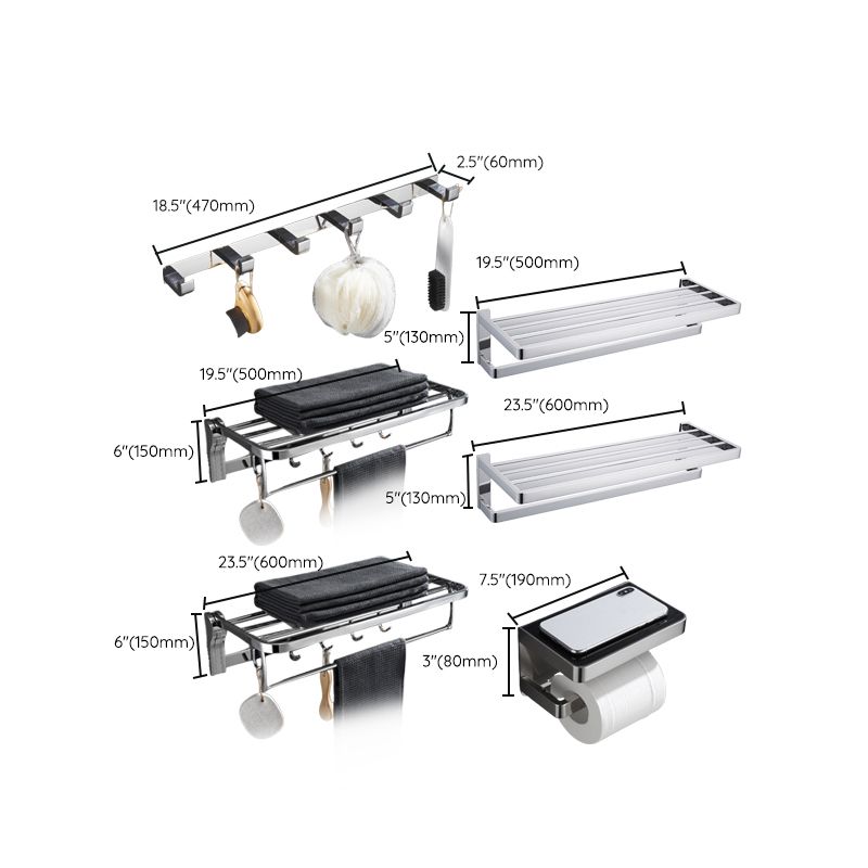 Stornfield | 5-piece modern bathroom accessories as single item or in set Polished chrome bathroom set