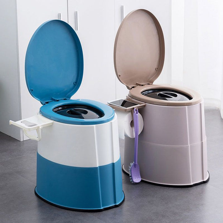 Stornfield | Modern Flush Toilet Plastic Round Floor Mounted Toilet Bowl for Bathroom