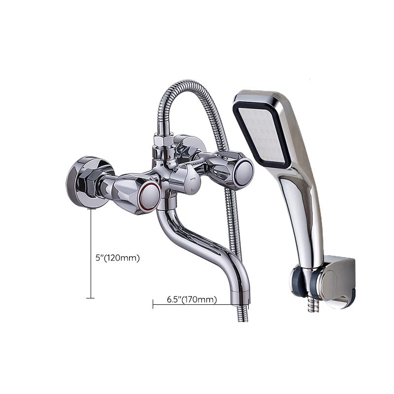 Stornfield | Swivel Spout Wall Mounted Chrome Basin Mixer with Hand Shower