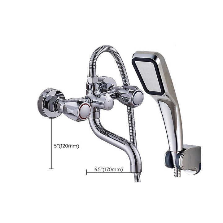 Stornfield | Swivel Spout Wall Mounted Chrome Basin Mixer with Hand Shower