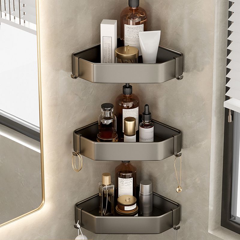 Stornfield | Contemporary Aluminum Bathroom Accessory Set Gray Bath Shelf