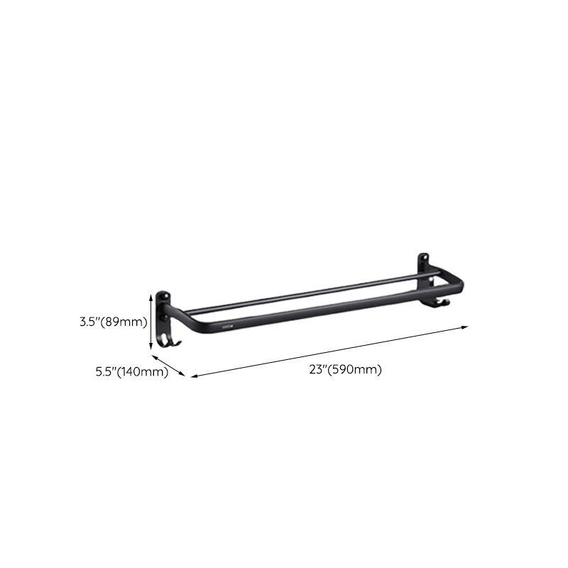 Stornfield | Contemporary bathroom accessory set with black finish and bath shelf/towel bar