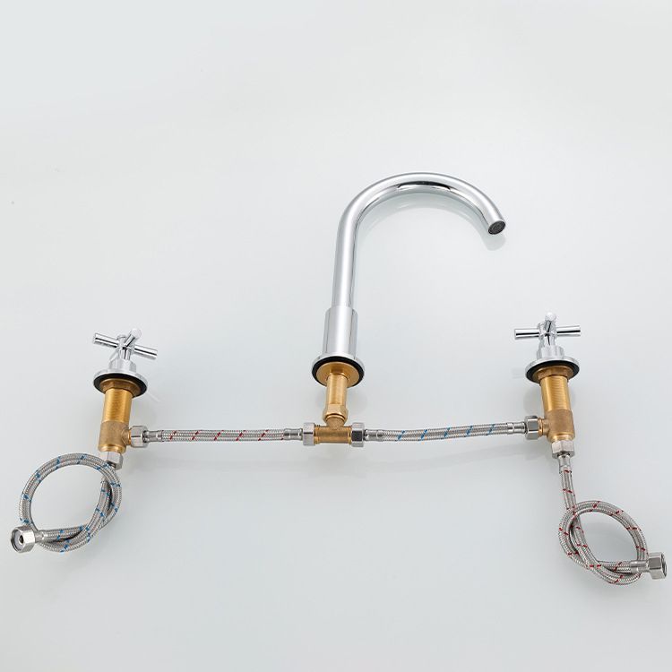 Stornfield | Gooseneck Bathroom Sink Faucet 2-Handle Hot and Cold Basin Tap with Drain