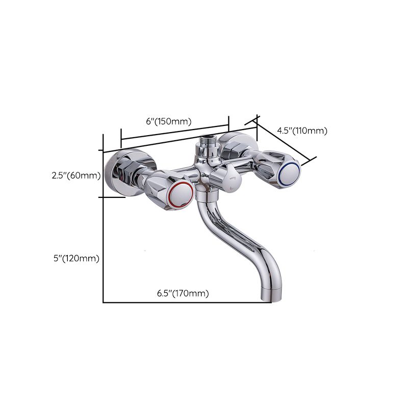 Stornfield | Swivel Spout Wall Mounted Chrome Basin Mixer with Hand Shower