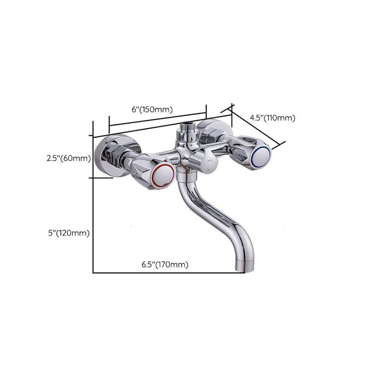 Stornfield | Swivel Spout Wall Mounted Chrome Basin Mixer with Hand Shower