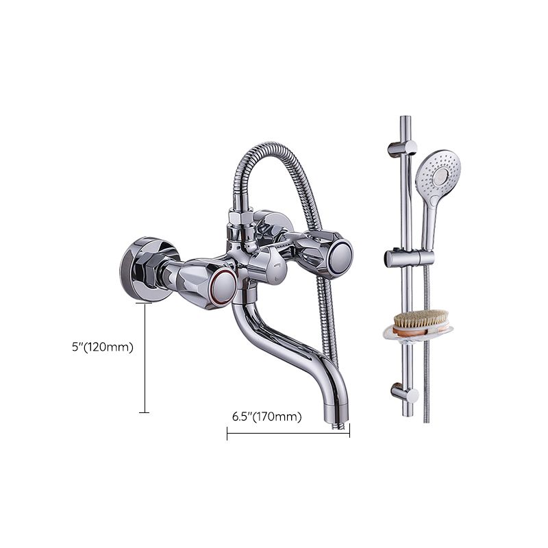 Stornfield | Swivel Spout Wall Mounted Chrome Basin Mixer with Hand Shower