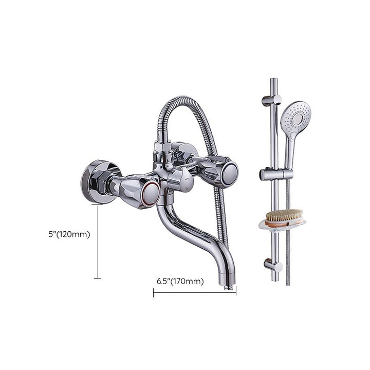 Stornfield | Swivel Spout Wall Mounted Chrome Basin Mixer with Hand Shower