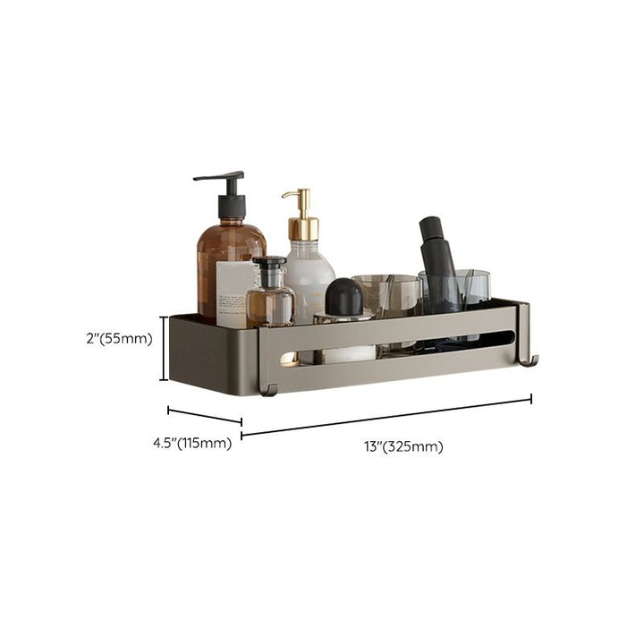 Stornfield | Contemporary Aluminum Bathroom Accessory Set Gray Bath Shelf