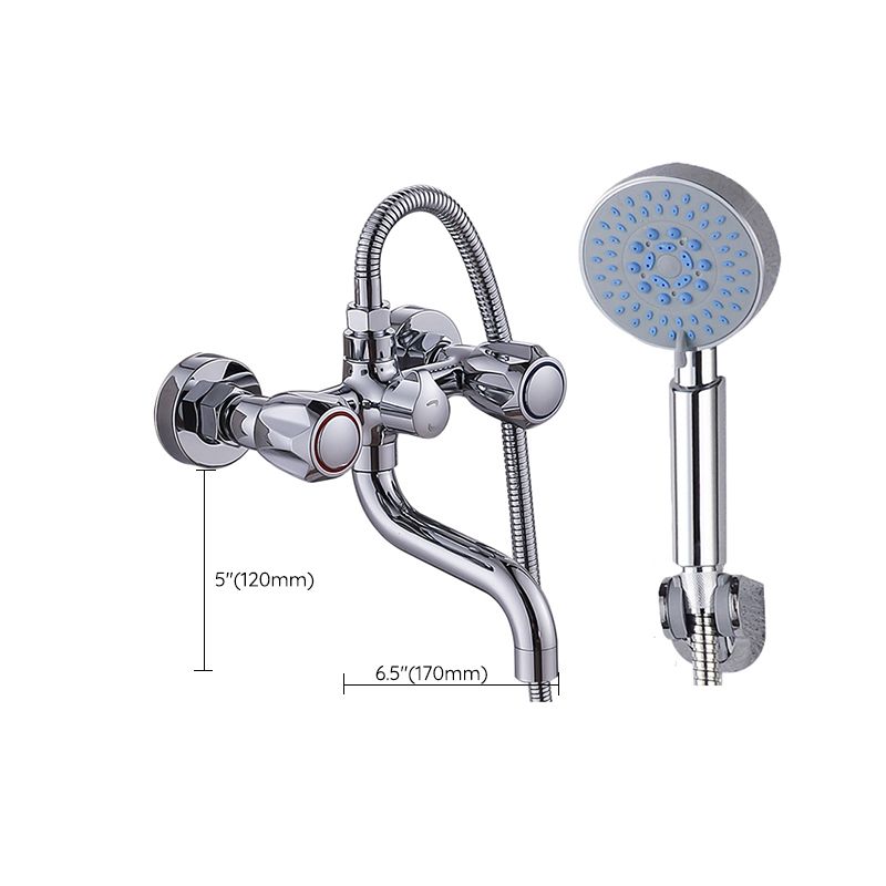 Stornfield | Swivel Spout Wall Mounted Chrome Basin Mixer with Hand Shower