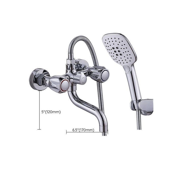 Stornfield | Swivel Spout Wall Mounted Chrome Basin Mixer with Hand Shower