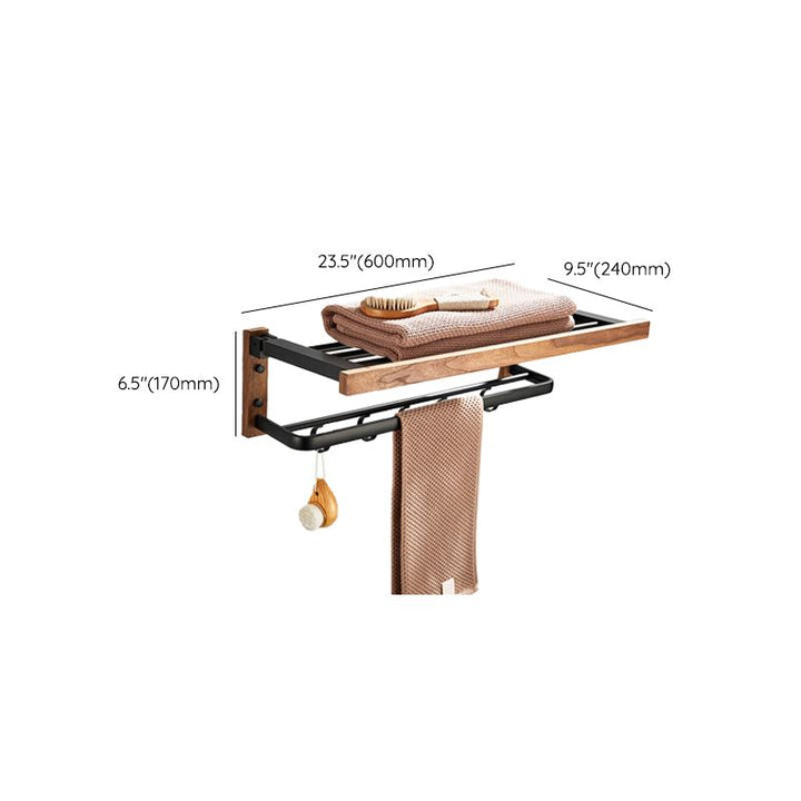 Stornfield | Wood and Aluminum Bath Accessory Set Black Bathroom Accessory Kit