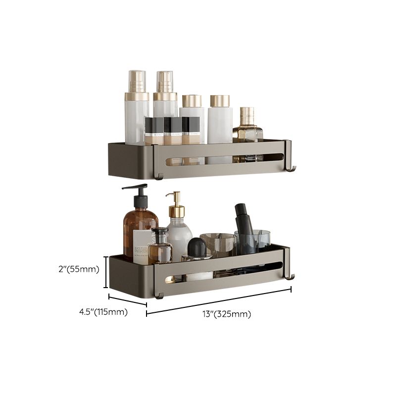 Stornfield | Contemporary Aluminum Bathroom Accessory Set Gray Bath Shelf