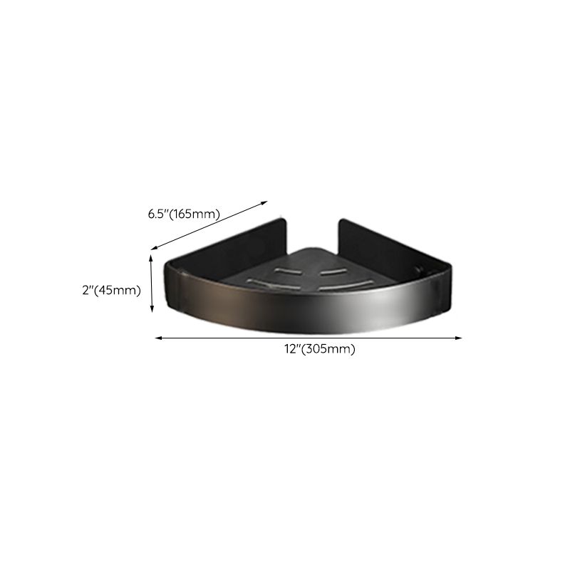 Stornfield | Contemporary bathroom accessory set with black finish and bath shelf/towel bar