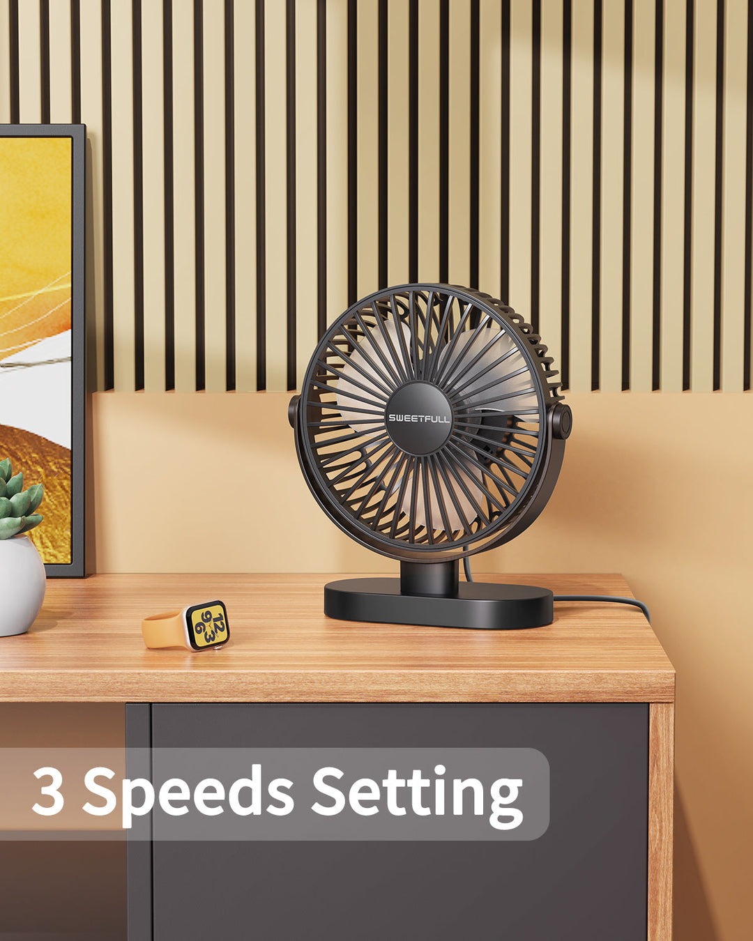 6.5 Inch USB Small Desk Fan for Home Office Car Outdoor Travel | Stornfield