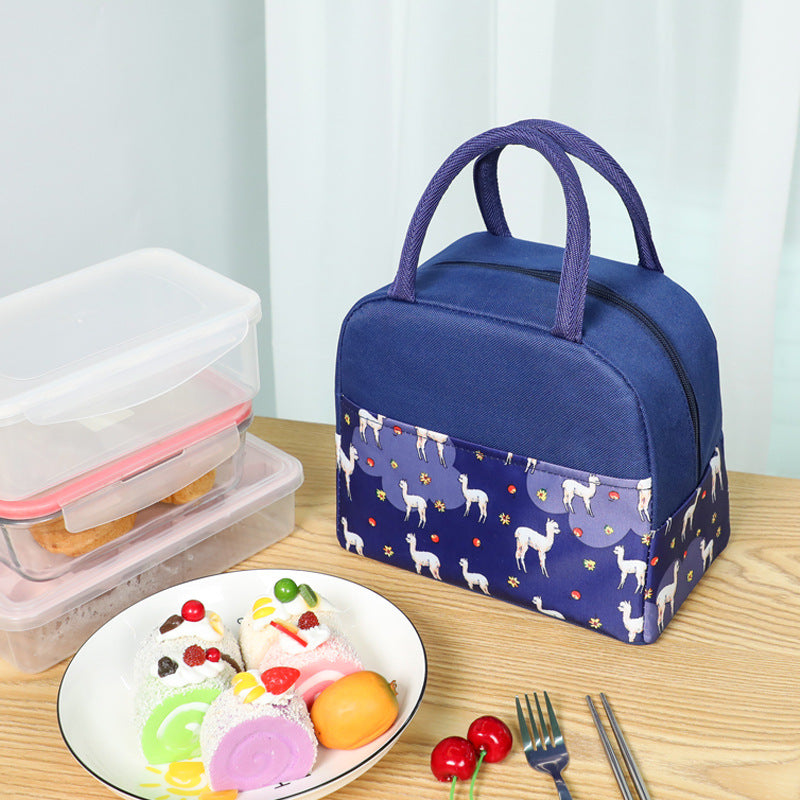 Insulated lunch bag with trendy flamingo pattern Stornfield