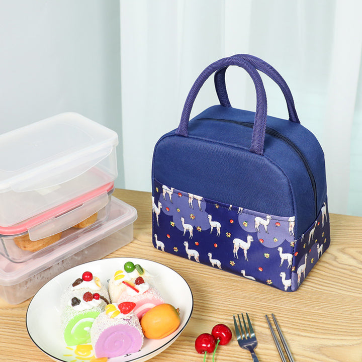 Insulated lunch bag with trendy flamingo pattern Stornfield