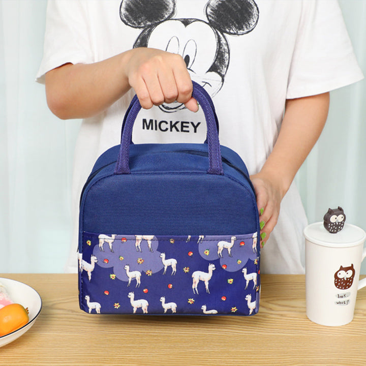 Insulated lunch bag with trendy flamingo pattern Stornfield