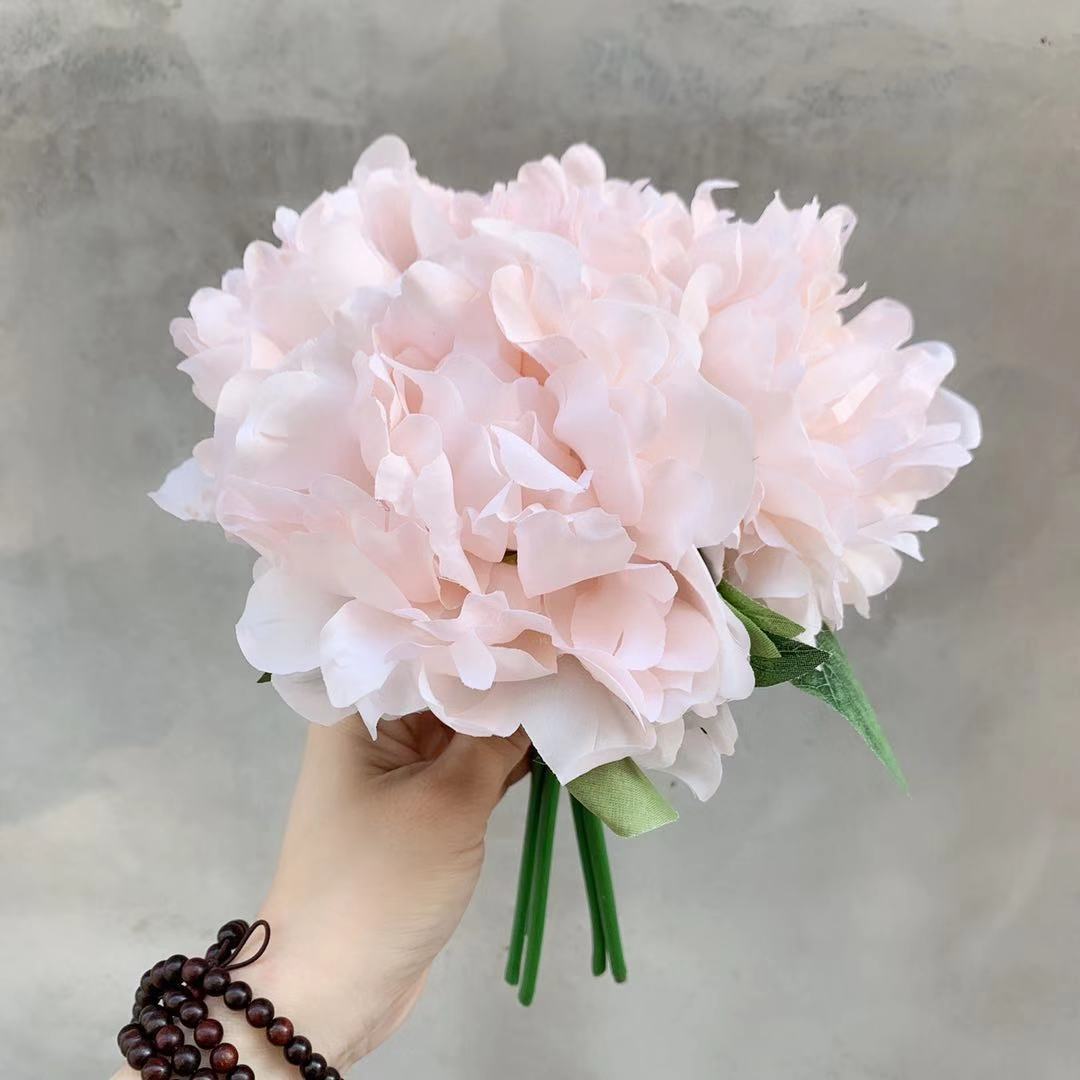Artificial Floral Bouquet with Lifelike Peonies