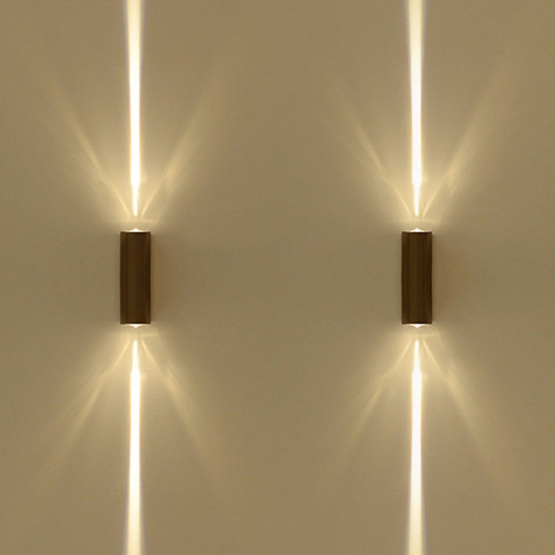 Metallic Rectangular Wall Sconce Light Simple Style 2 Lights Black Finish Wall Lamp in Warm/White Lighting for Hotel | Stornfield