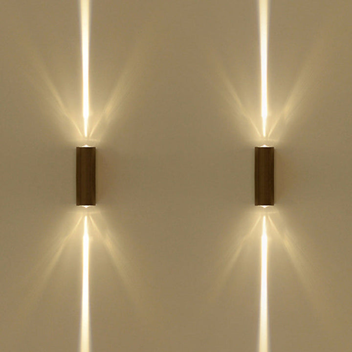 Metallic Rectangular Wall Sconce Light Simple Style 2 Lights Black Finish Wall Lamp in Warm/White Lighting for Hotel | Stornfield