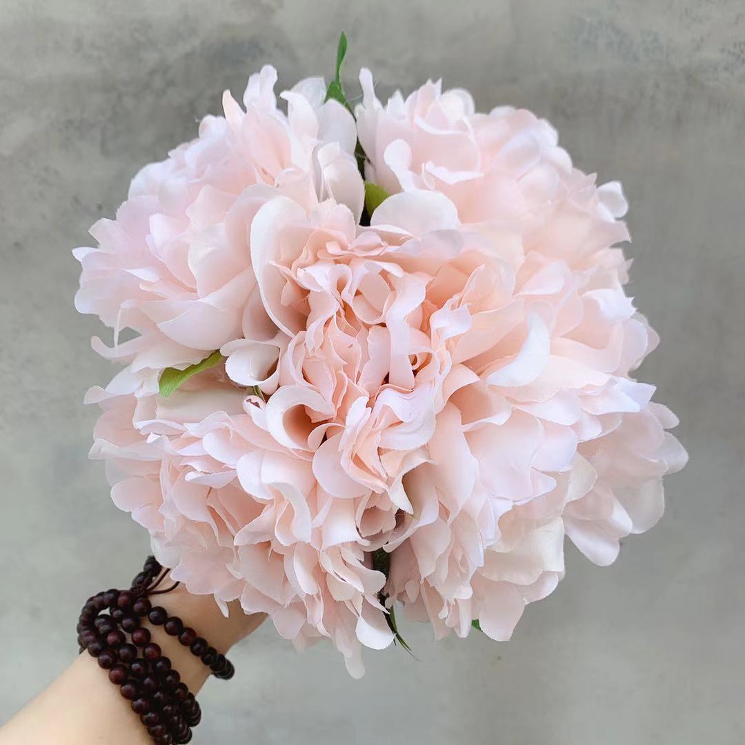 Artificial Floral Bouquet with Lifelike Peonies