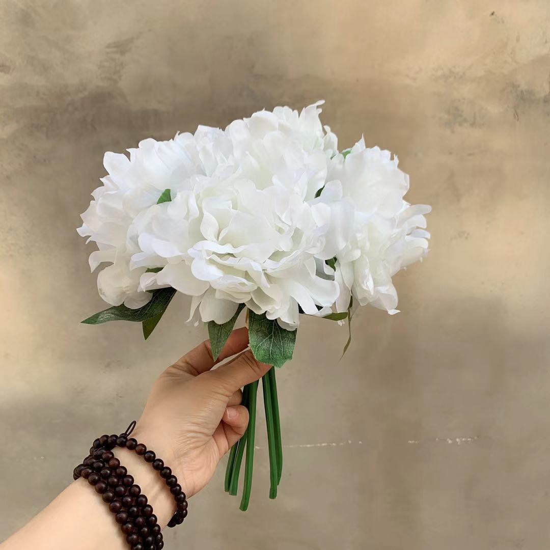 Artificial Floral Bouquet with Lifelike Peonies