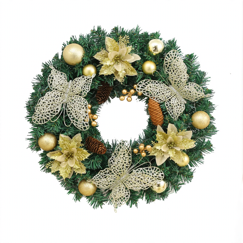Christmas wreath made of PVC in a modern style