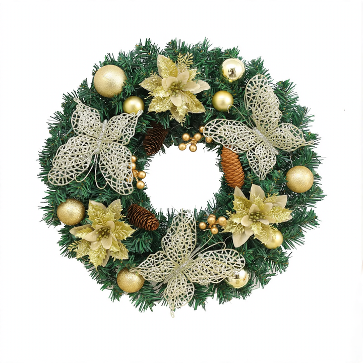 Christmas wreath made of PVC in a modern style