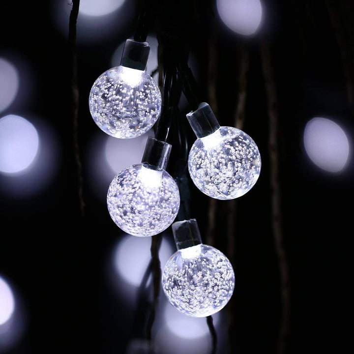 Solar-Powered Crystal Ball String Lights | Stornfield
