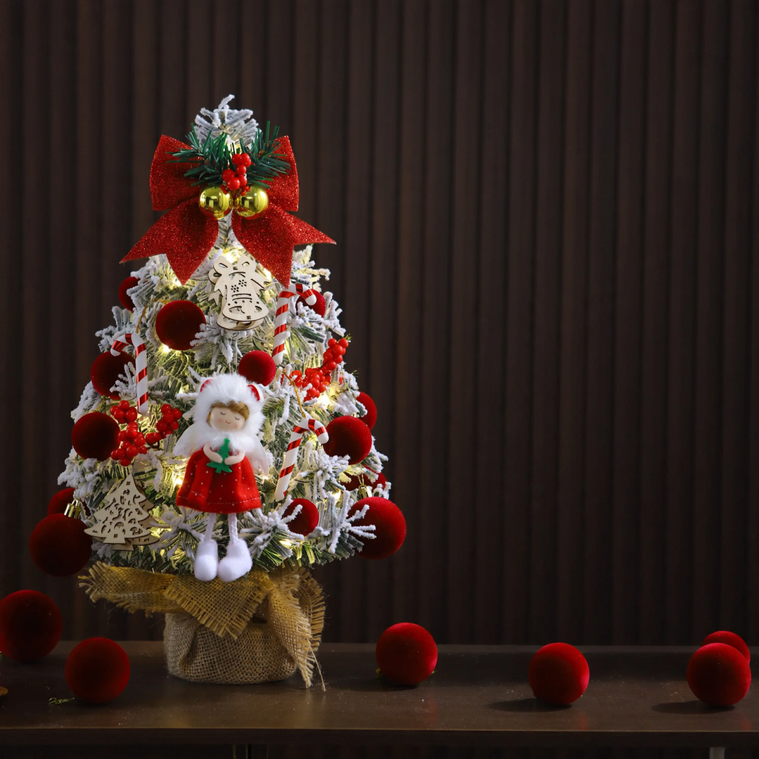 Mini Christmas tree with flocking, 45 cm or 60 cm