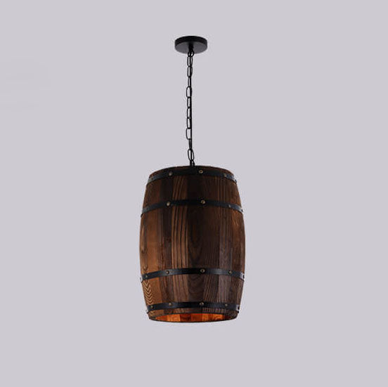 Stornfield | BarrelGlow Vintage Luster Pendant | Wooden Wine Barrel Design | 1-Light | Rustic Lighting