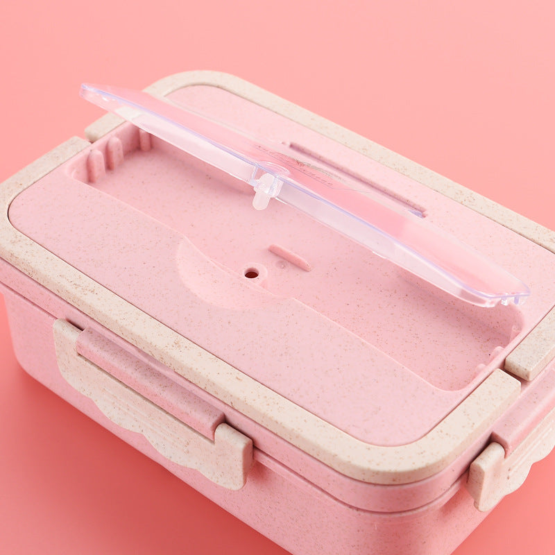 Multi-Sectional Food Storage Bento Box with Secure Locking Lid