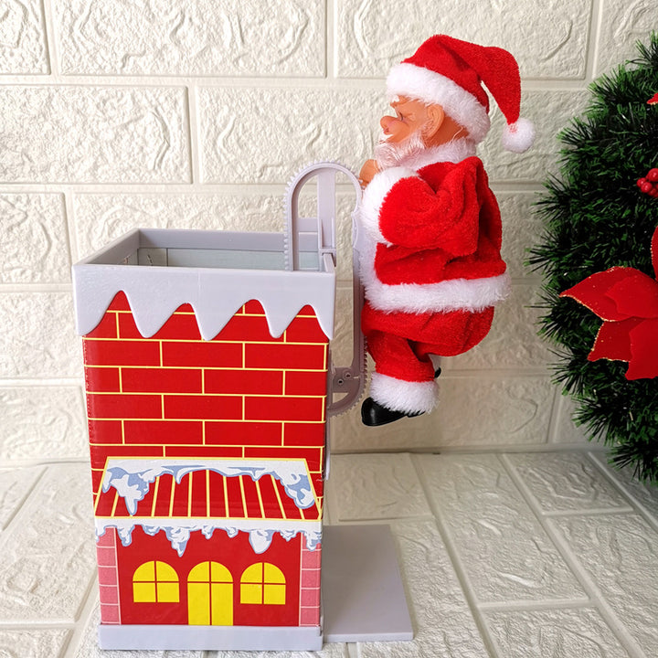 Decorative Santa Claus figure with ladder