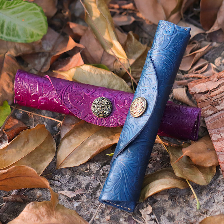 Handcrafted Leather Pencil Roll Case