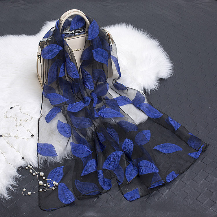 Stornfield | Silk scarf with cut flowers hollow motif