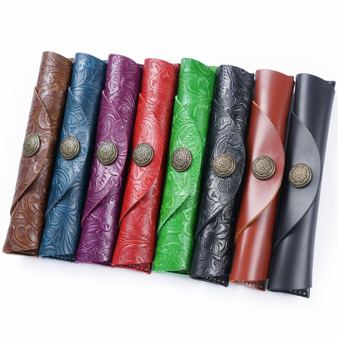 Handcrafted Leather Pencil Roll Case