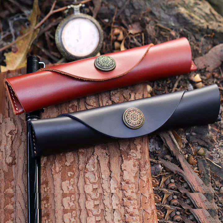 Handcrafted Leather Pencil Roll Case