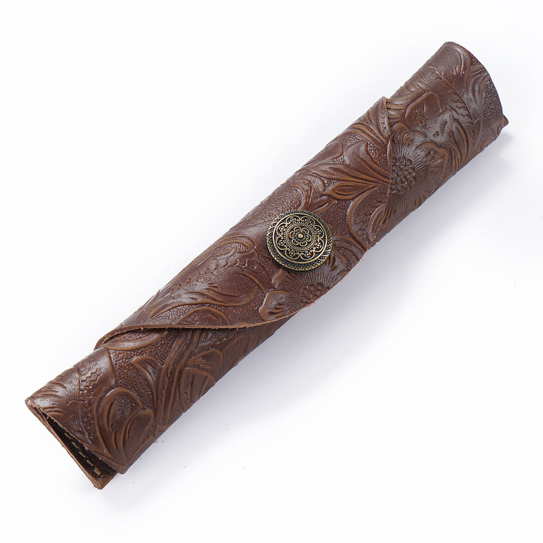 Handcrafted Leather Pencil Roll Case
