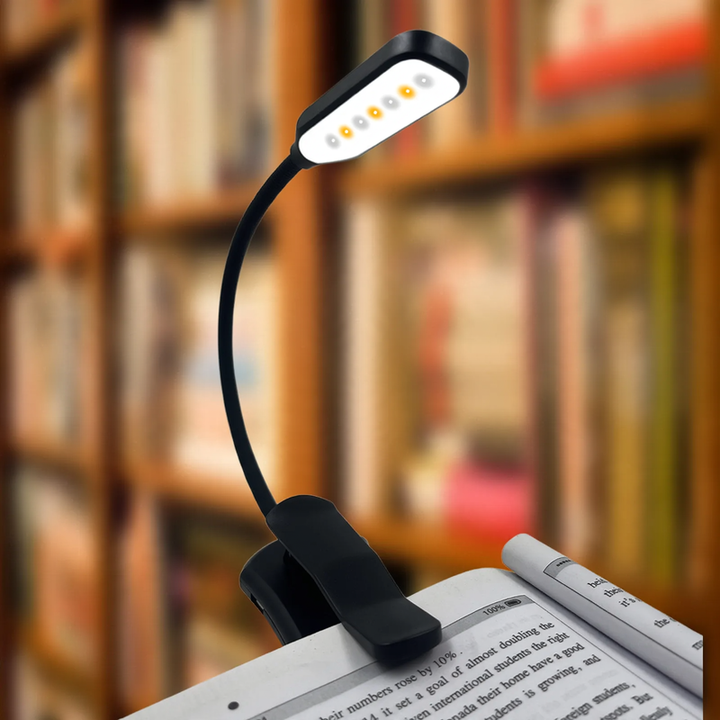 Portable LED clip light with USB charging
