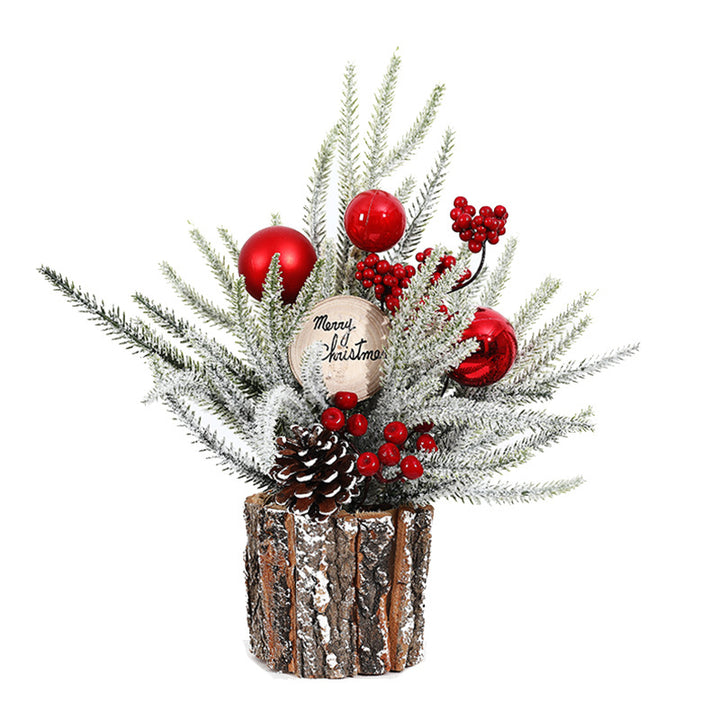 Mini Christmas tree in wooden barrel, 35 cm