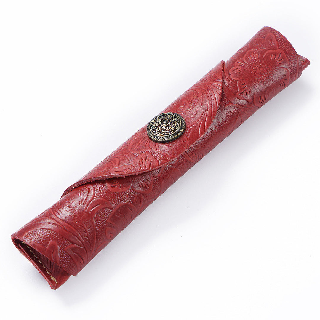 Handcrafted Leather Pencil Roll Case