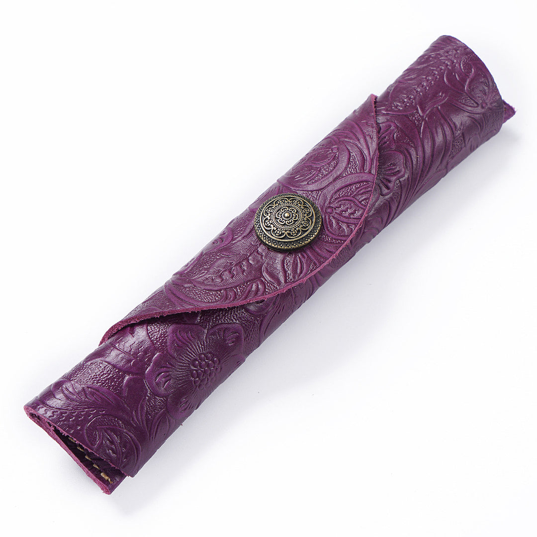 Handcrafted Leather Pencil Roll Case