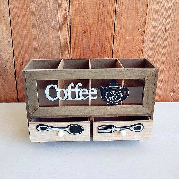Rustic Coffee and Tea Storage Organizer