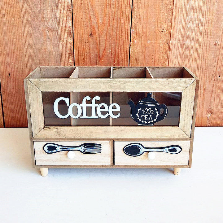 Rustic Coffee and Tea Storage Organizer