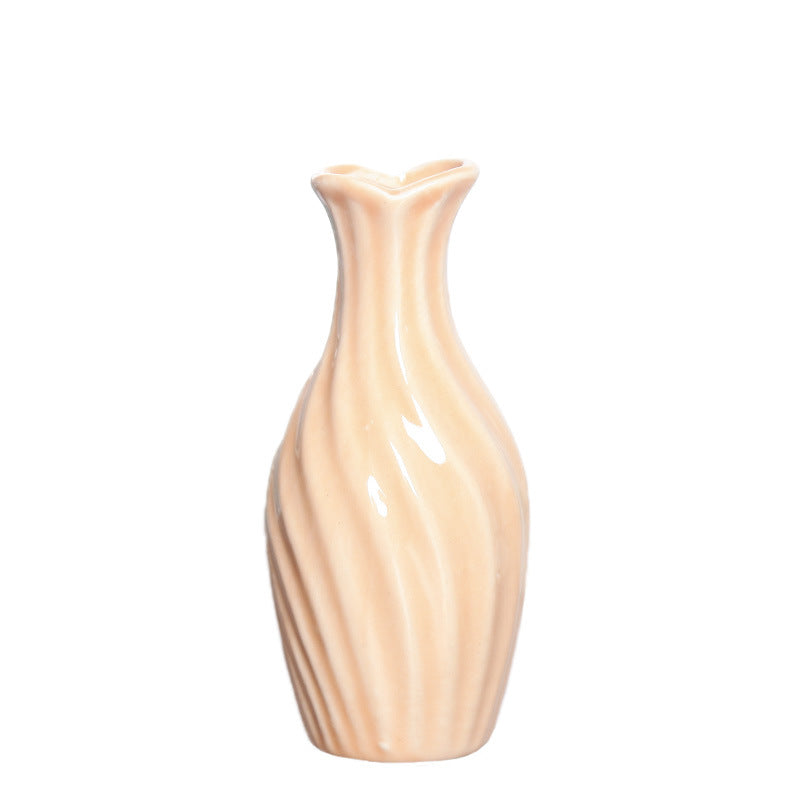 Contemporary Twisted Ceramic Flower Vase Stornfeild